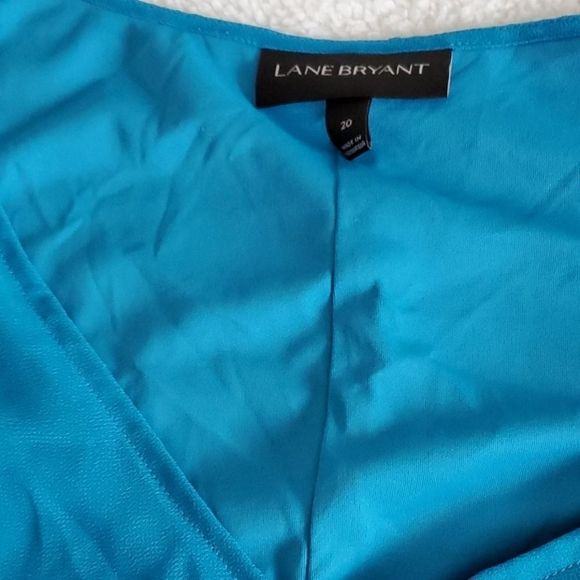 LANE BRYANT aquamarine sheer cold shoulder… - Picture 5 of 8